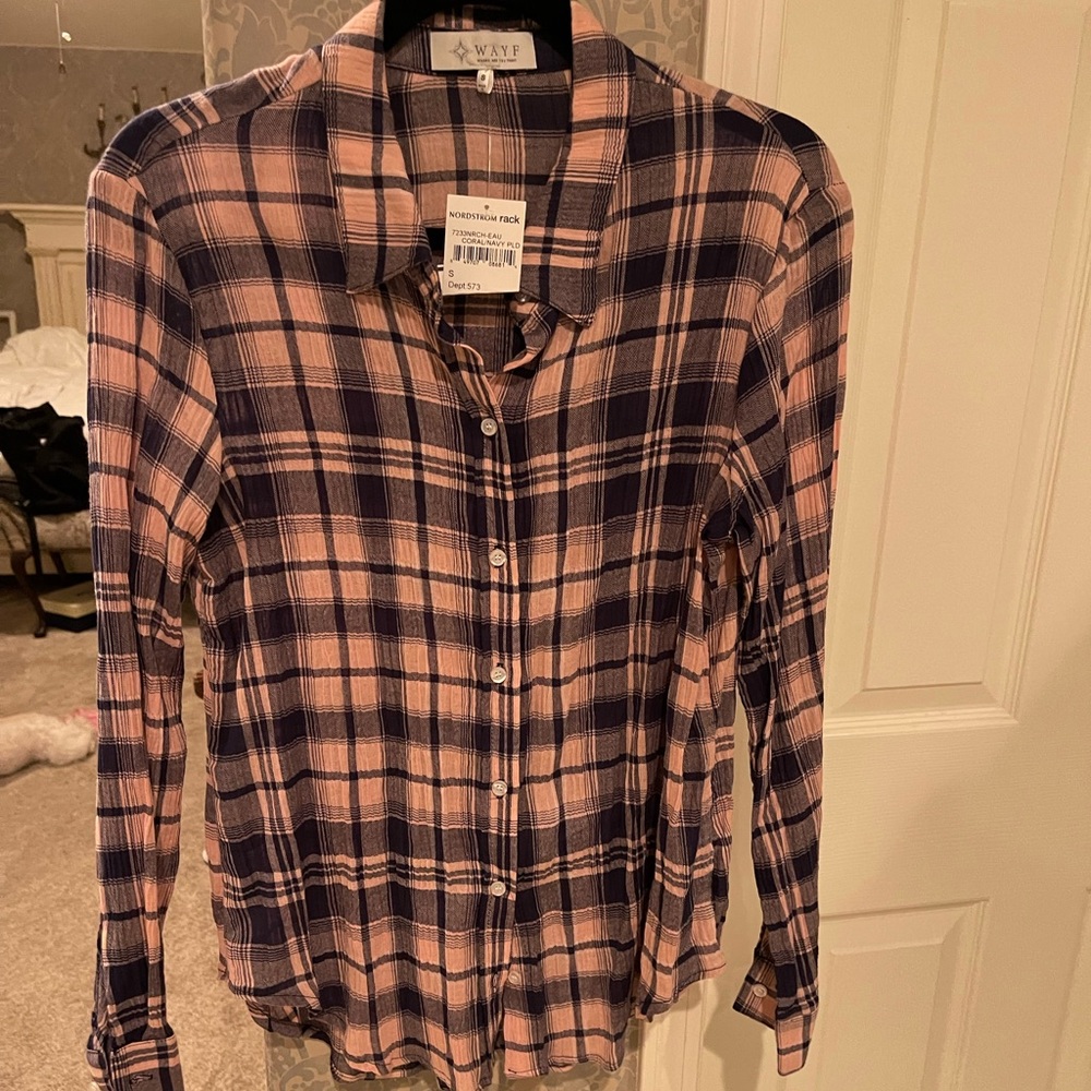 WAYF plaid button down shirt
